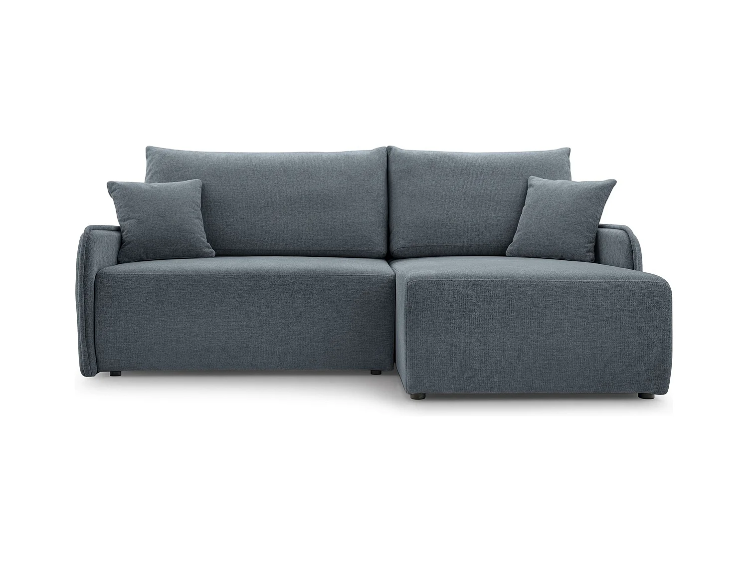 Canapé d'angle convertible – en tissu chenille gris foncé – côté droit – NETARRO