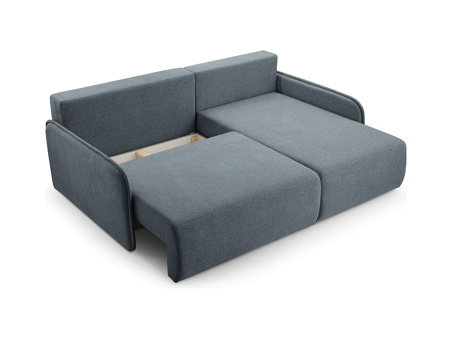 Canapé d'angle convertible – en tissu chenille gris foncé – côté droit – NETARRO