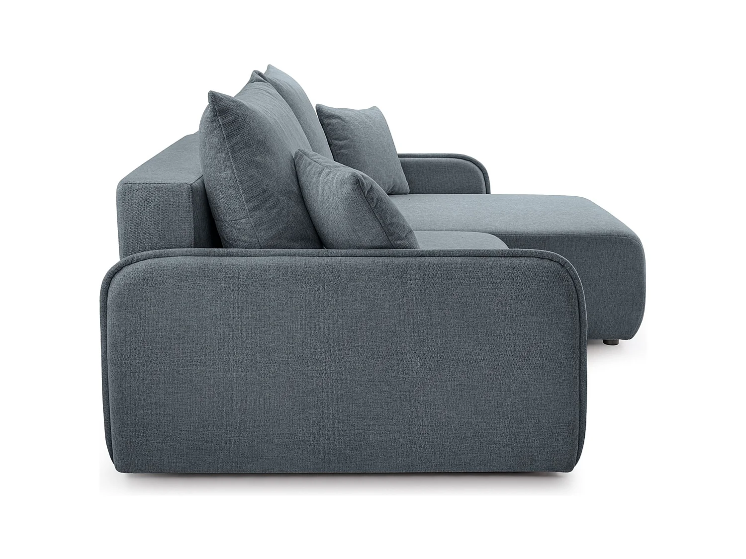 Canapé d'angle convertible – en tissu chenille gris foncé – côté droit – NETARRO