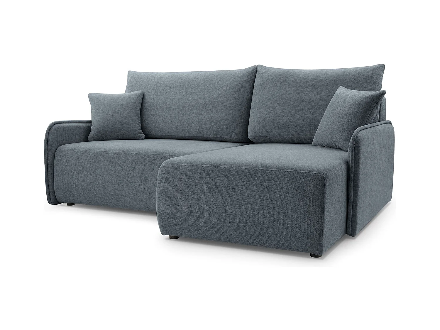 Canapé d'angle convertible – en tissu chenille gris foncé – côté droit – NETARRO