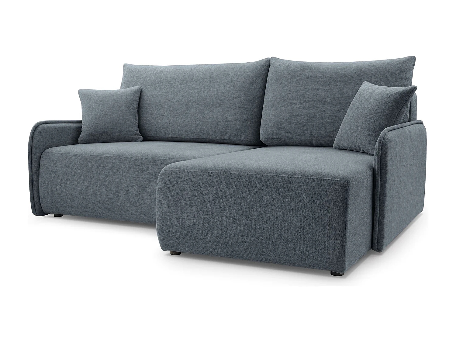 Canapé d'angle convertible – en tissu chenille gris foncé – côté droit – NETARRO