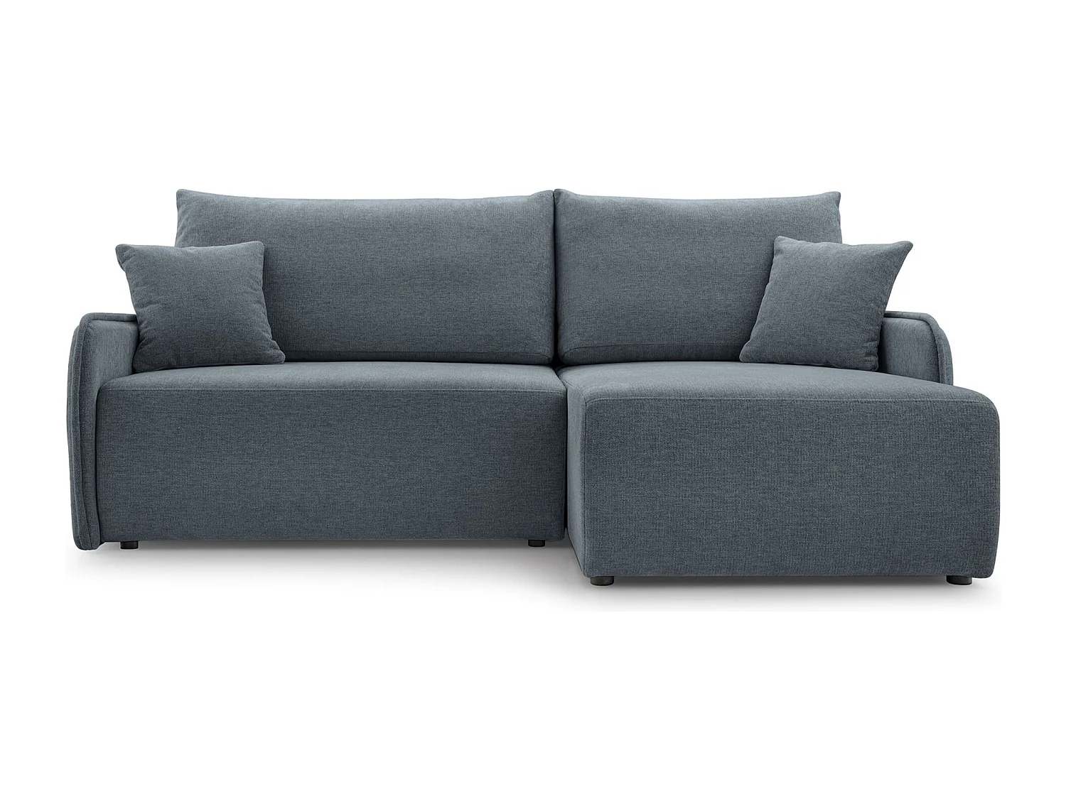 Canapé d'angle convertible – en tissu chenille gris foncé – côté droit – NETARRO