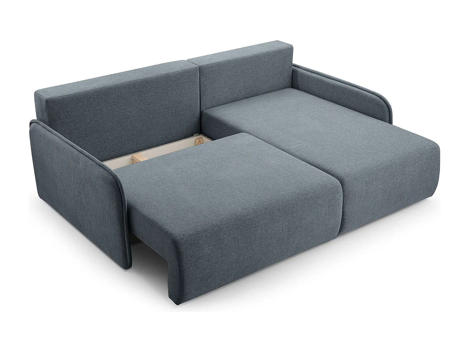 Canapé d'angle convertible – en tissu chenille gris foncé – côté droit – NETARRO