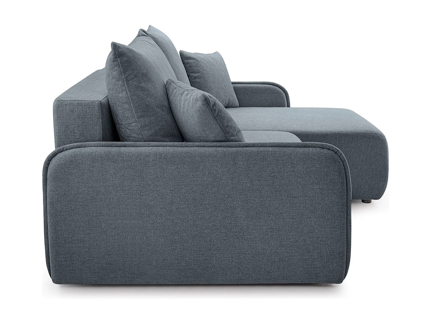 Canapé d'angle convertible – en tissu chenille gris foncé – côté droit – NETARRO