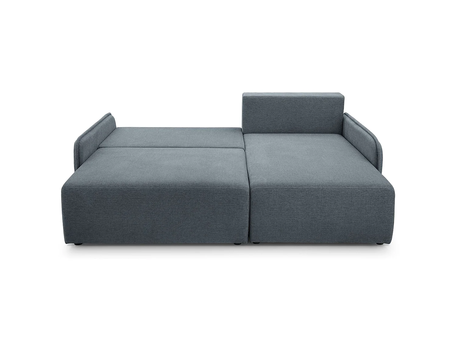 Canapé d'angle convertible 3 places en tissu chenille gris foncé