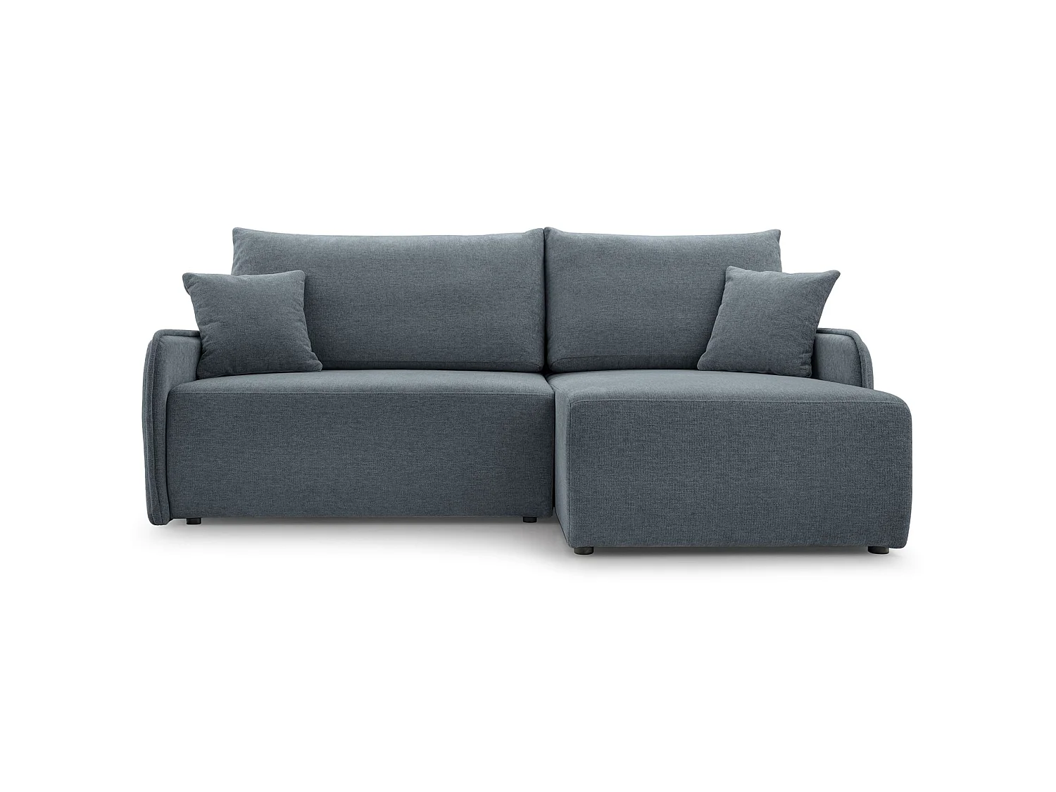 Canapé d'angle convertible 3 places en tissu chenille gris foncé