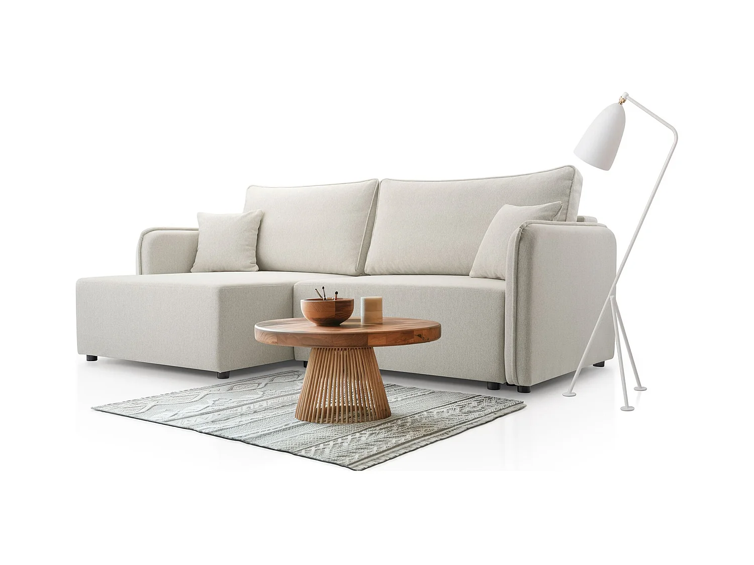 Hoekbank – crème – linkerzijde – KASSIAN