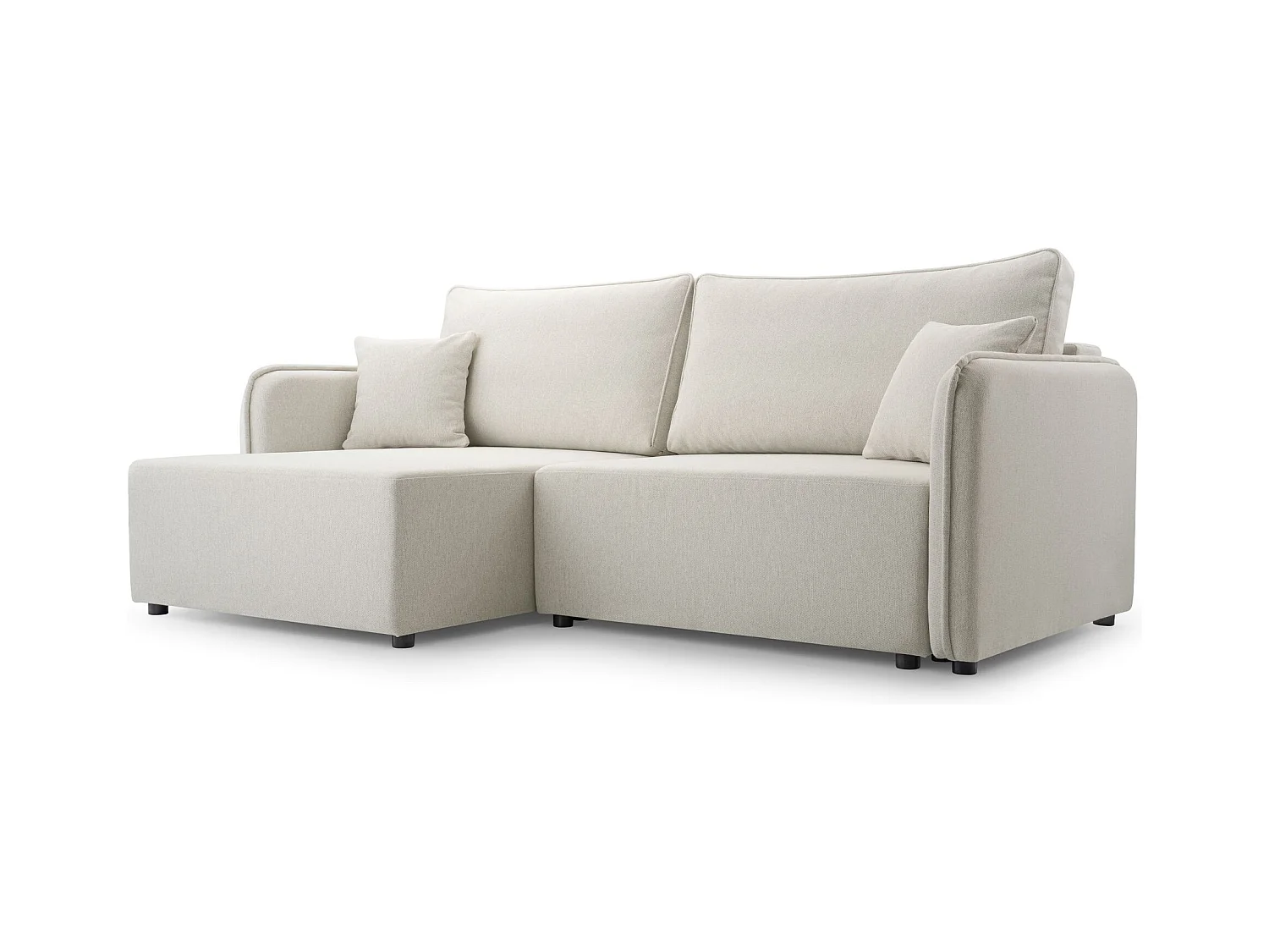 Canapé d'angle convertible – crème – côté gauche – KASSIAN