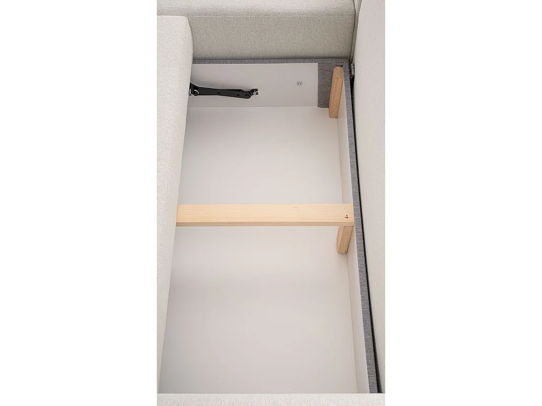 Ecksofa mit Schlaffunktion - Bettkasten - creme - links - KASSIAN