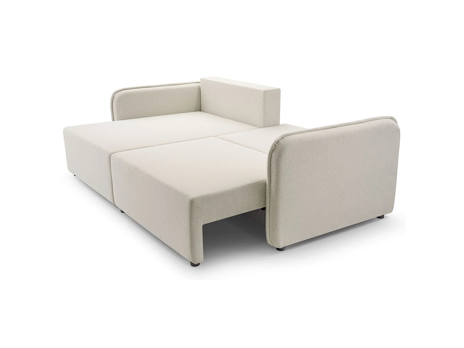 Canapé d'angle convertible 3 places en tissu crème KASSIAN