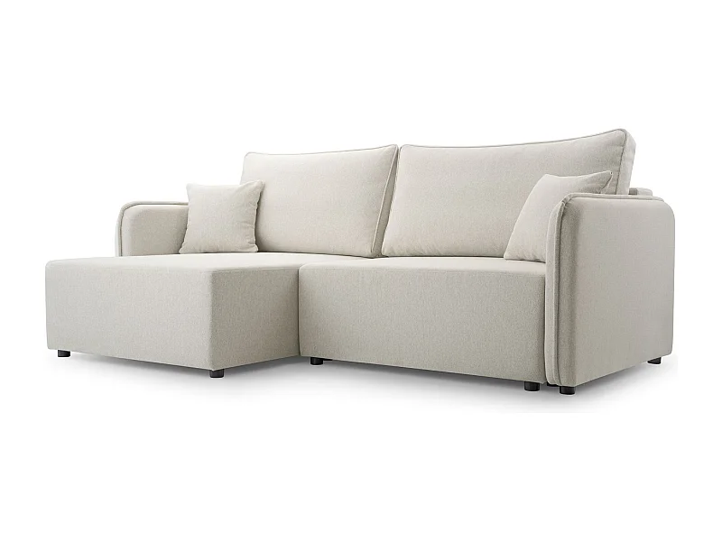 Canapé d'angle convertible – crème – côté gauche – KASSIAN