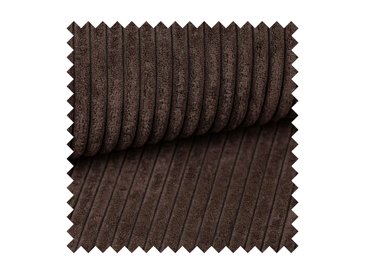 Canapé d'angle en forme de L avec fonction de couchage - en velours côtelé - marron- côté droit- FARESE NEW