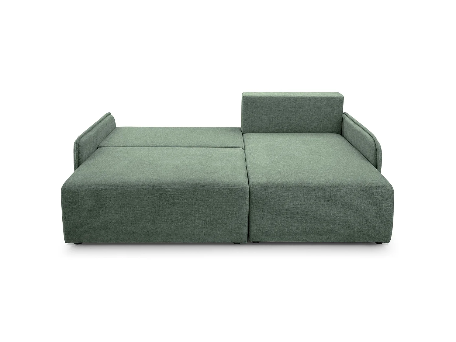 Canapé d'angle convertible 3 places en tissu chenille vert clair