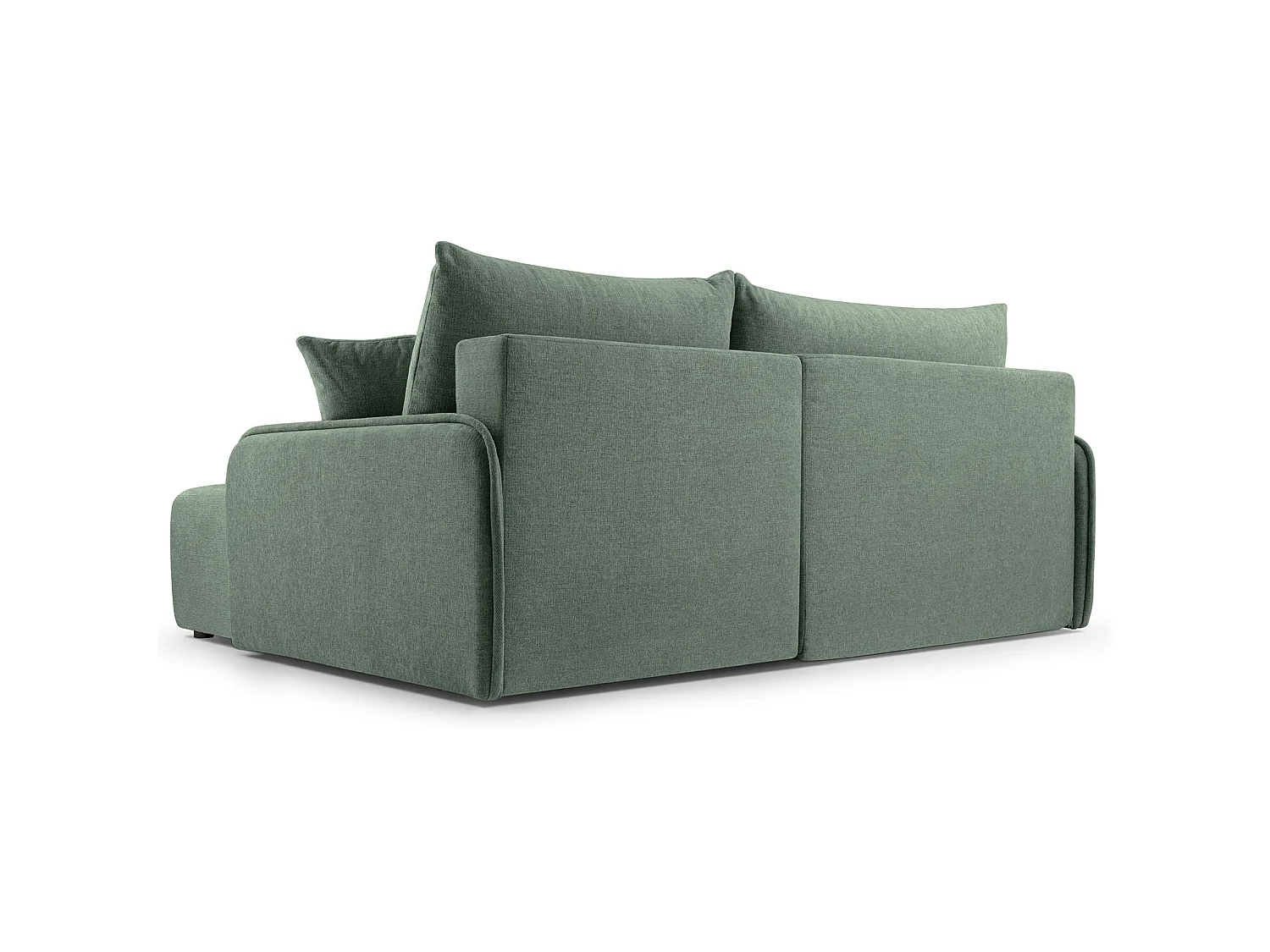 Canapé d'angle convertible 3 places en tissu chenille vert clair