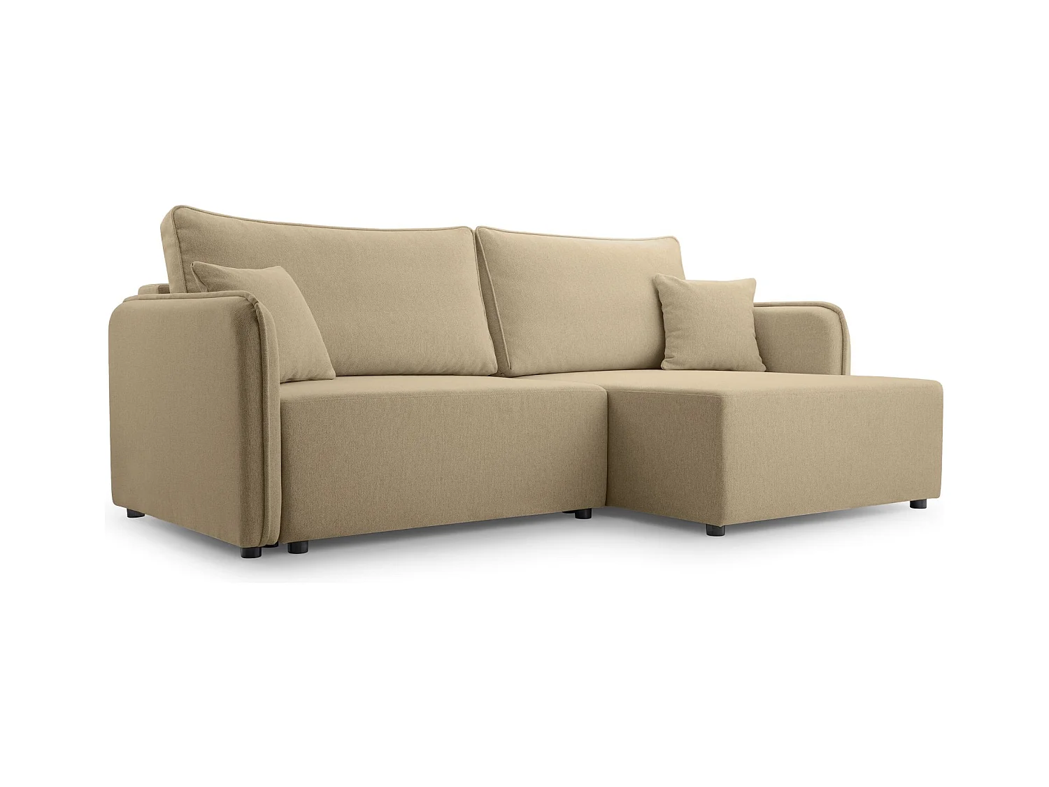 Canapé d'angle convertible – beige – côté droit – KASSIAN