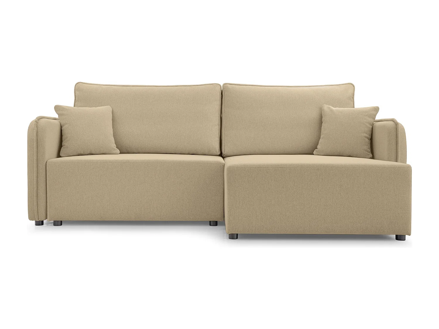 Ecksofa mit Schlaffunktion - Bettkasten - beige - rechts - KASSIAN