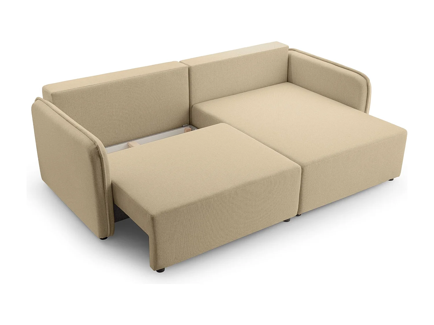 Ecksofa mit Schlaffunktion - Bettkasten - beige - rechts - KASSIAN