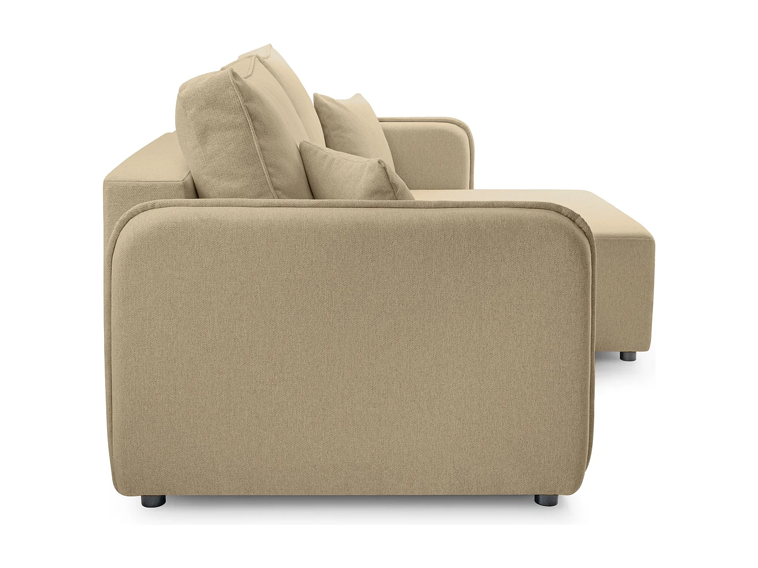Ecksofa mit Schlaffunktion - Bettkasten - beige - rechts - KASSIAN