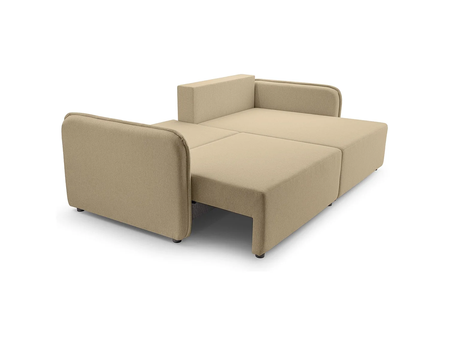 Canapé d'angle convertible 3 places en tissu beige KASSIAN