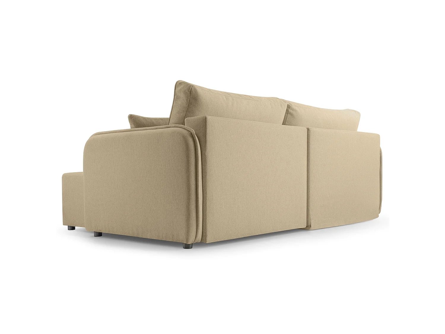 Canapé d'angle convertible 3 places en tissu beige KASSIAN