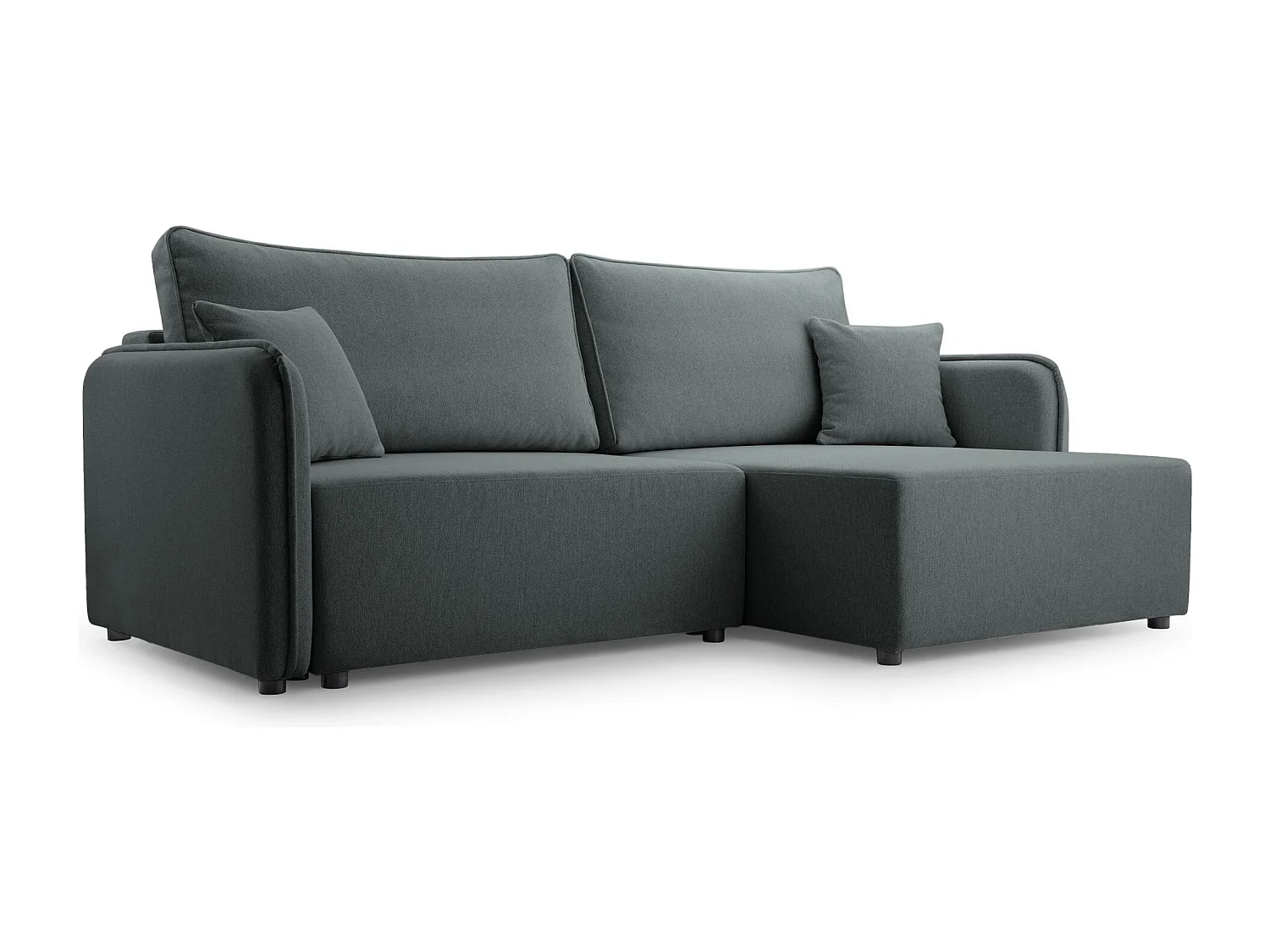 Canapé d'angle convertible – gris – côté droit – KASSIAN