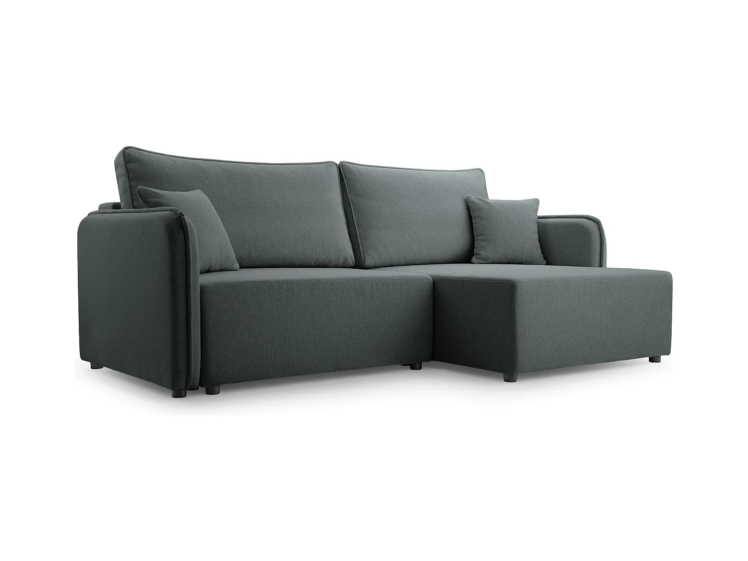 Canapé d'angle convertible – gris – côté droit – KASSIAN