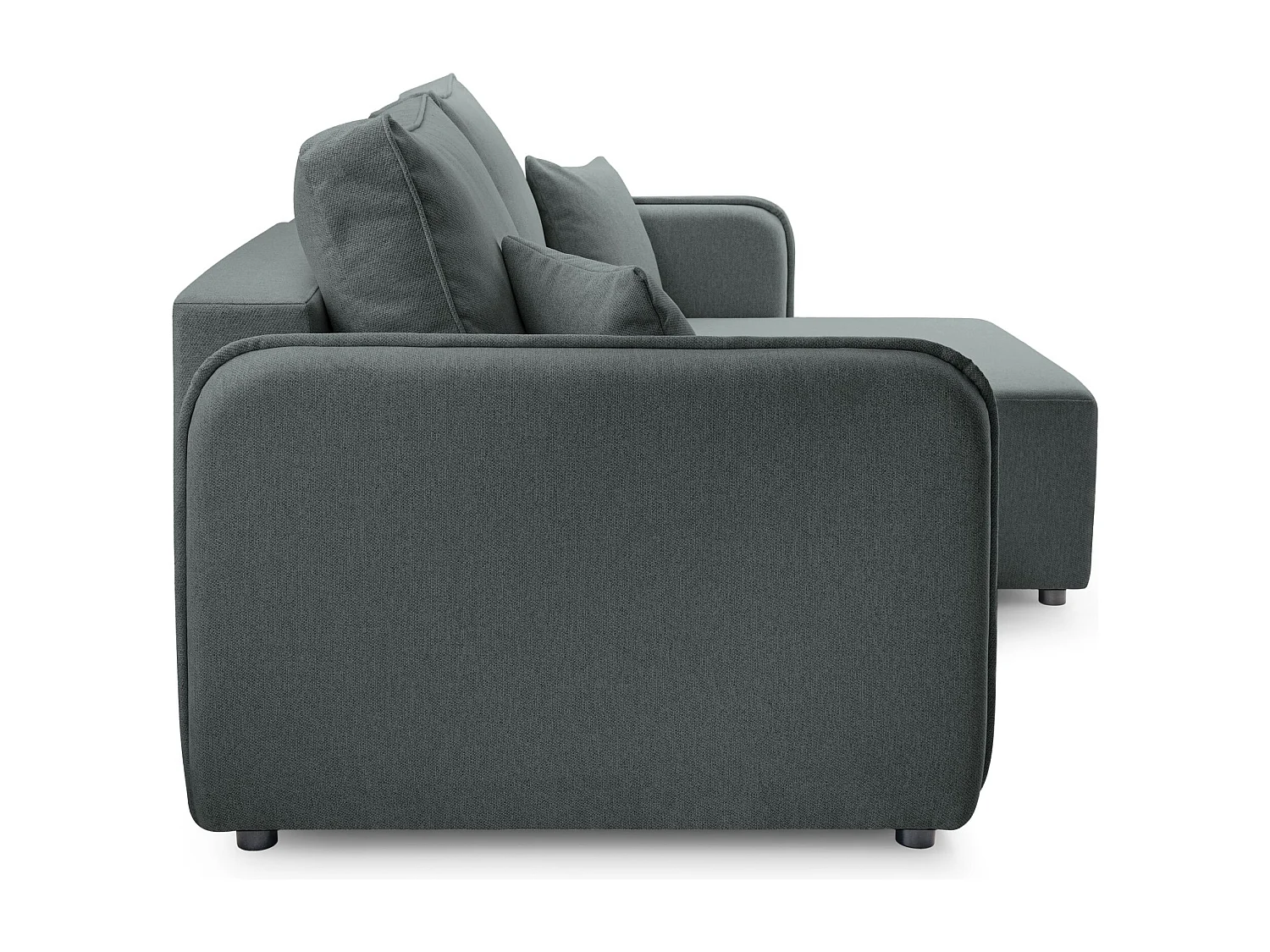 Canapé d'angle convertible – gris – côté droit – KASSIAN