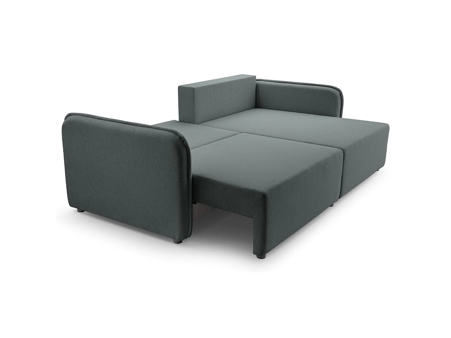 Canapé d'angle convertible 3 places en tissu gris KASSIAN