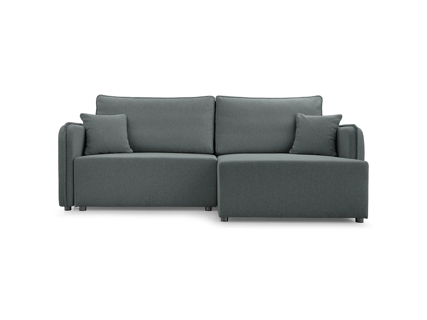 Canapé d'angle convertible 3 places en tissu gris KASSIAN