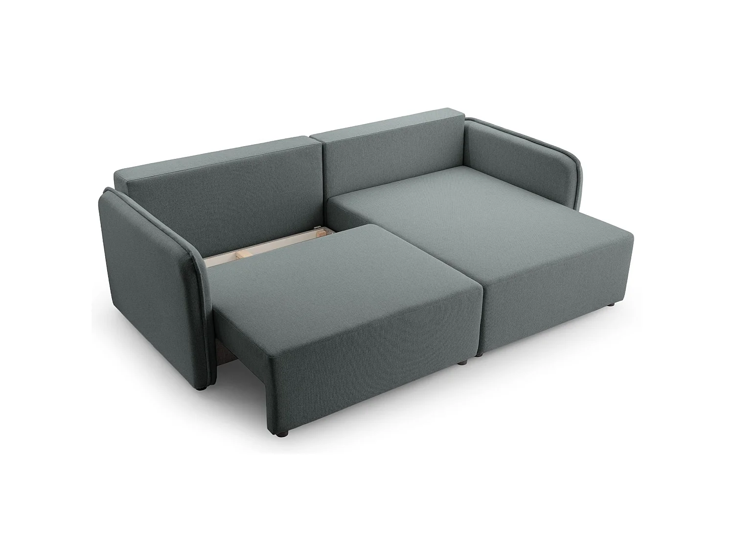 Canapé d'angle convertible 3 places en tissu gris KASSIAN