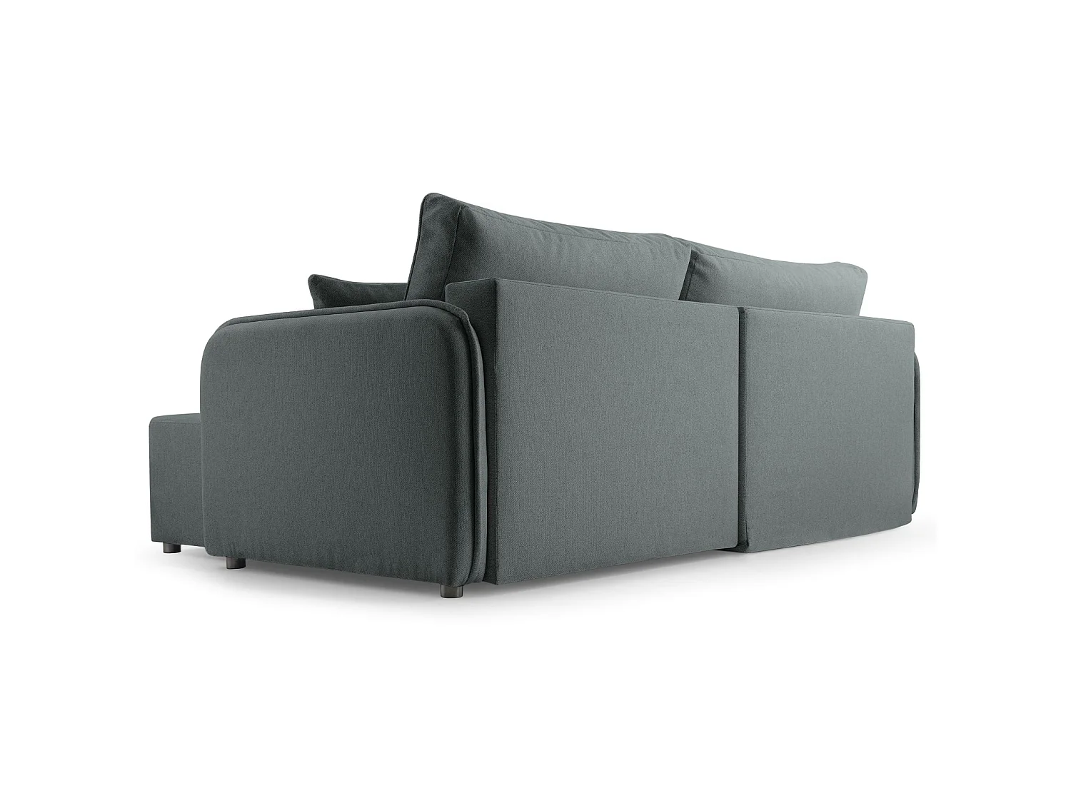 Canapé d'angle convertible 3 places en tissu gris KASSIAN