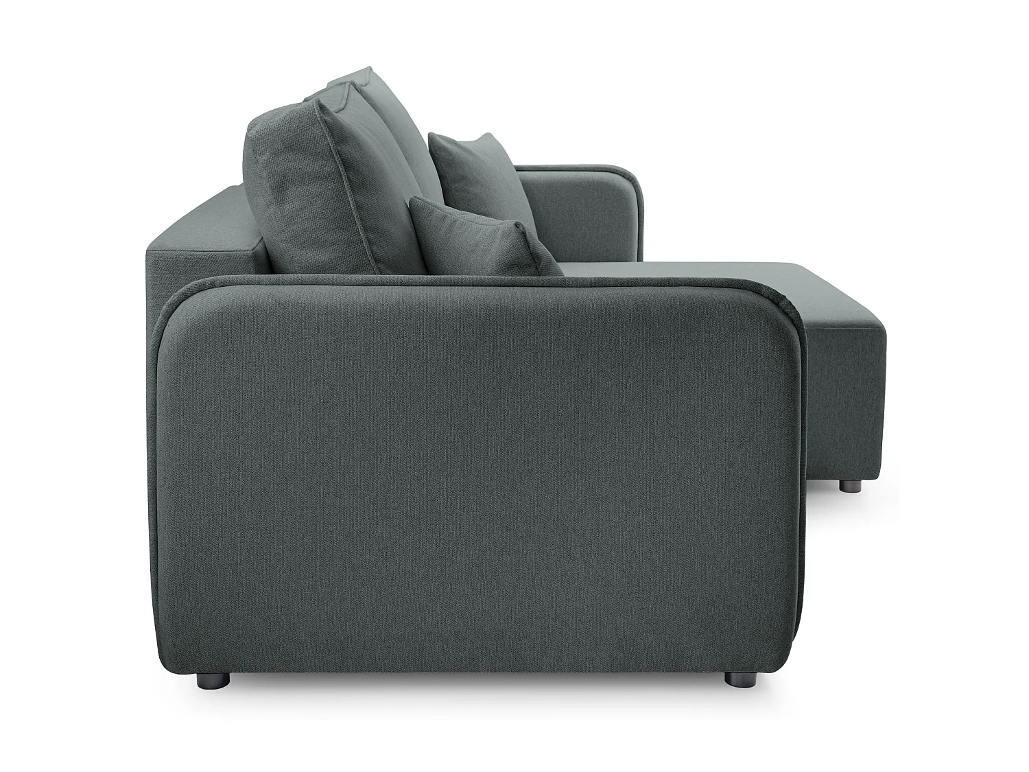 Canapé d'angle convertible 3 places en tissu gris KASSIAN