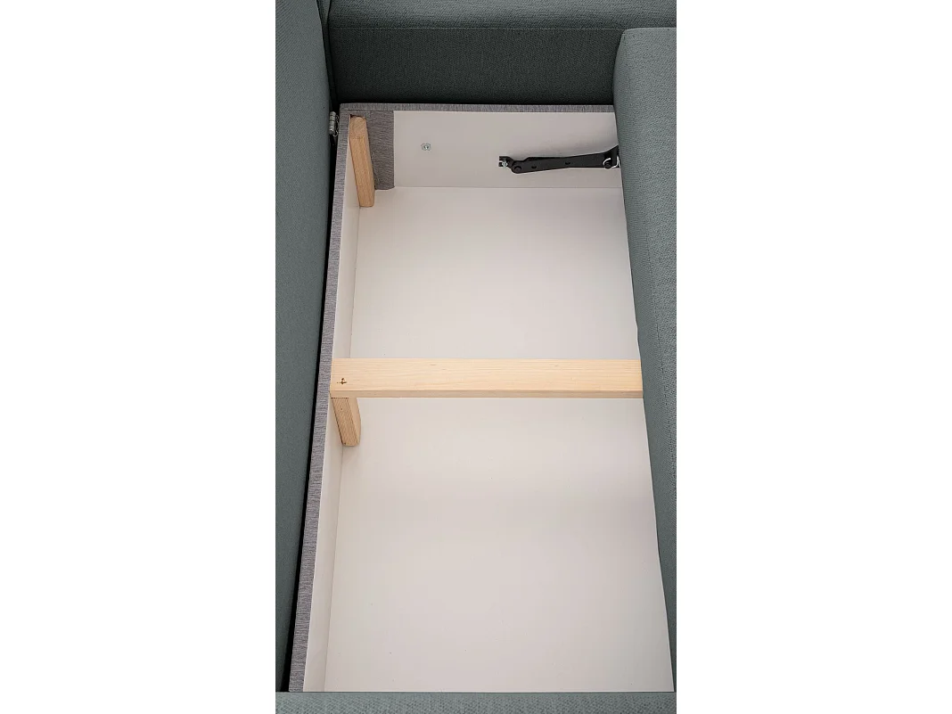 Canapé d'angle convertible 3 places en tissu gris KASSIAN