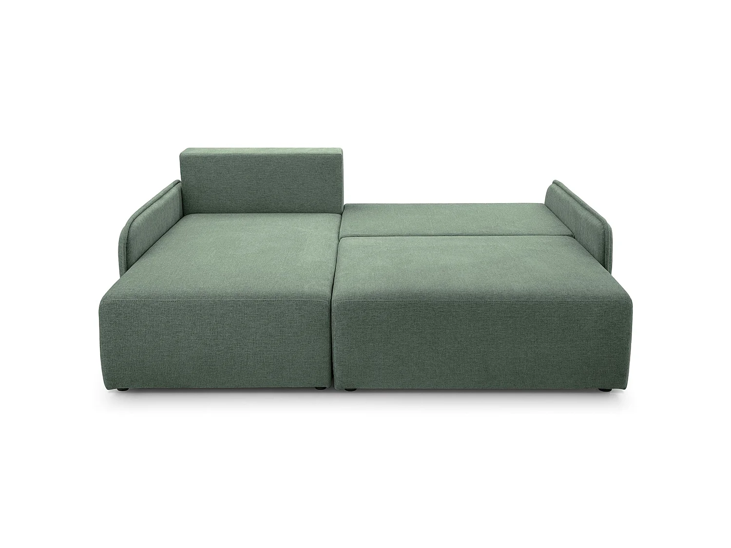 Canapé d'angle convertible 3 places en tissu chenille vert clair