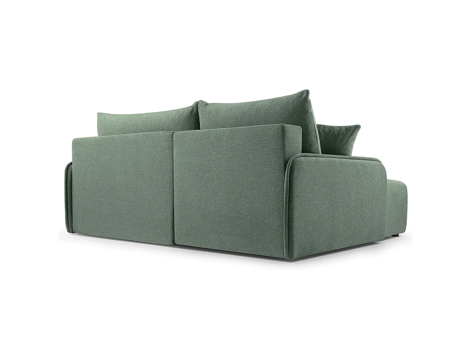 Canapé d'angle convertible 3 places en tissu chenille vert clair
