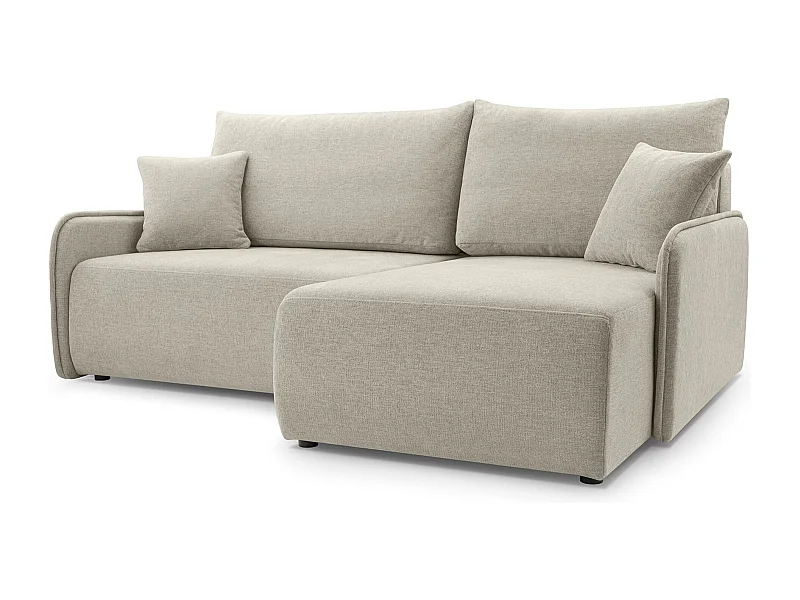 Hoekbank – in beige chenillestof – rechterkant – NETARRO