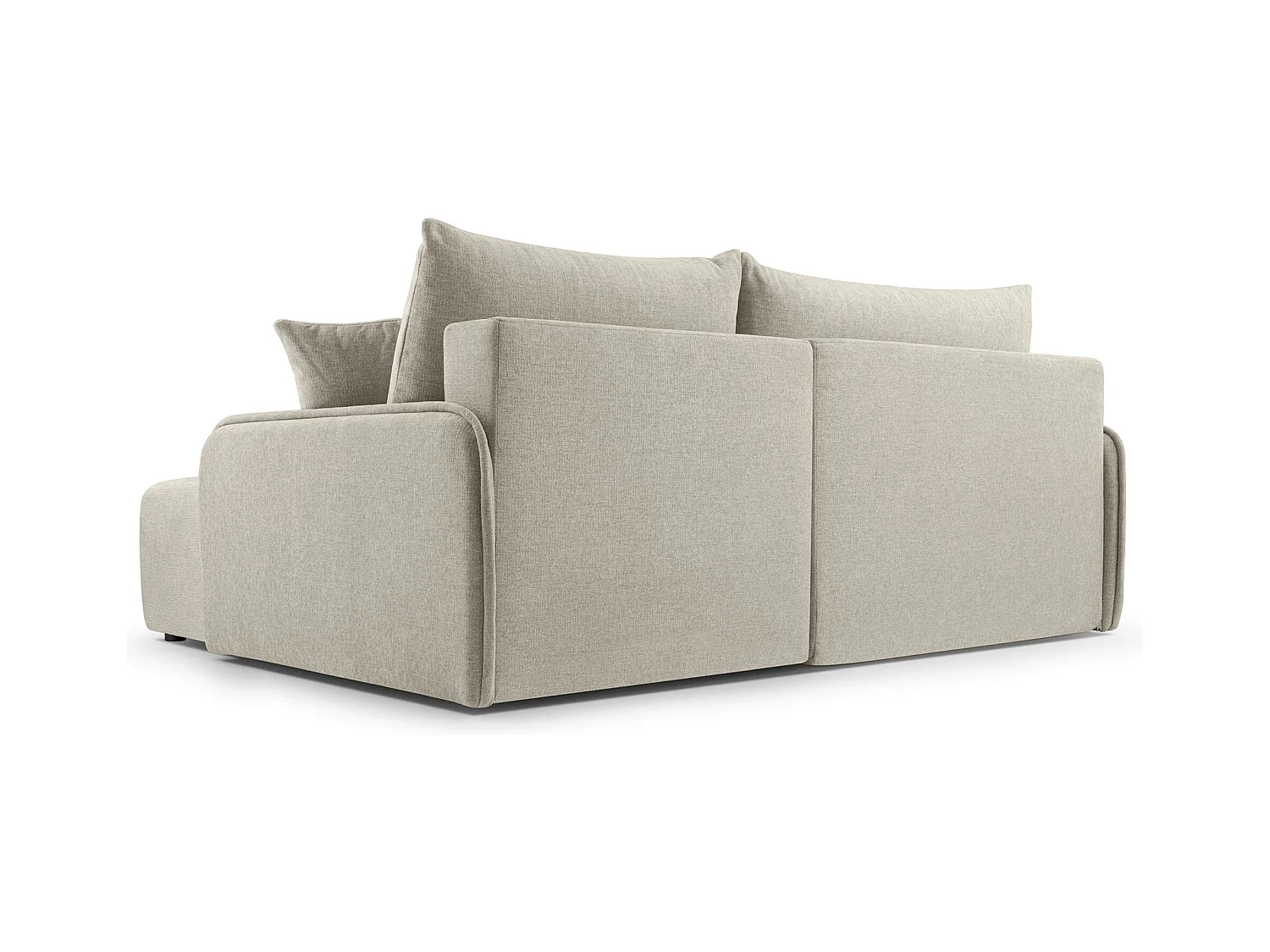 Canapé d'angle convertible – en tissu chenille beige – côté droit – NETARRO