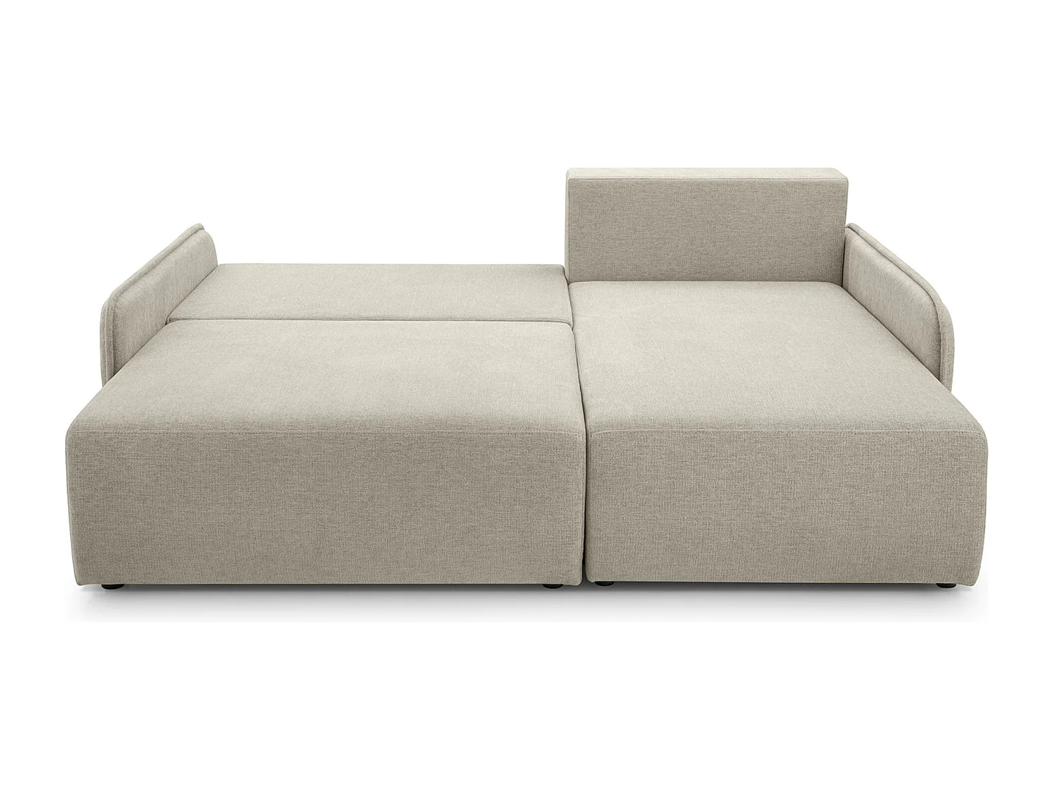 Hoekbank – in beige chenillestof – rechterkant – NETARRO