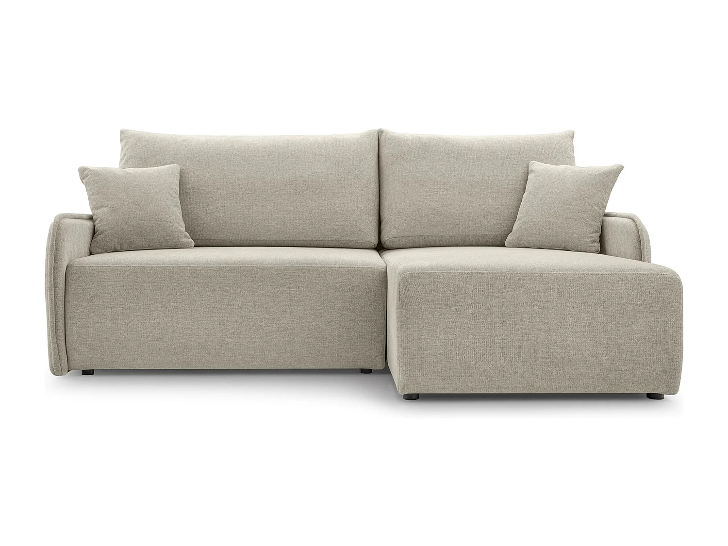 Hoekbank – in beige chenillestof – rechterkant – NETARRO