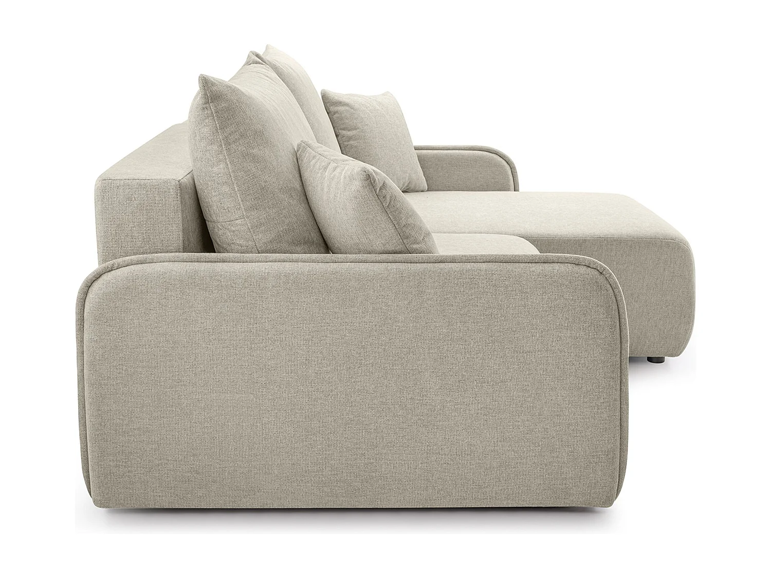 Hoekbank – in beige chenillestof – rechterkant – NETARRO