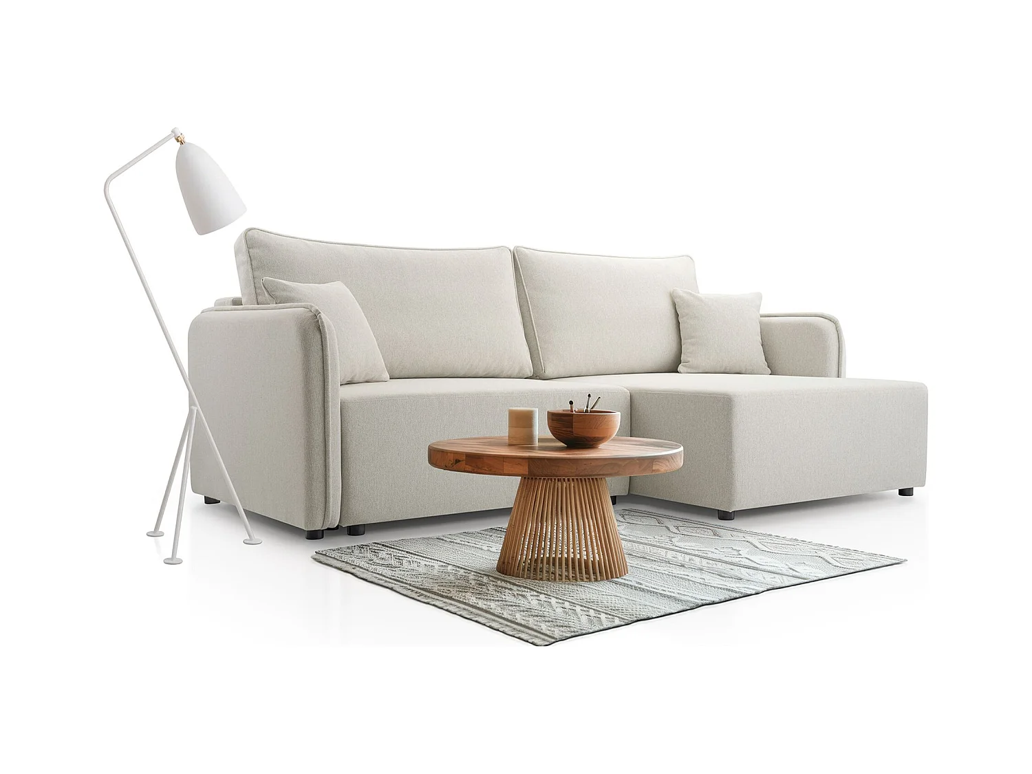 Hoekbank – crème – rechterkant – KASSIAN