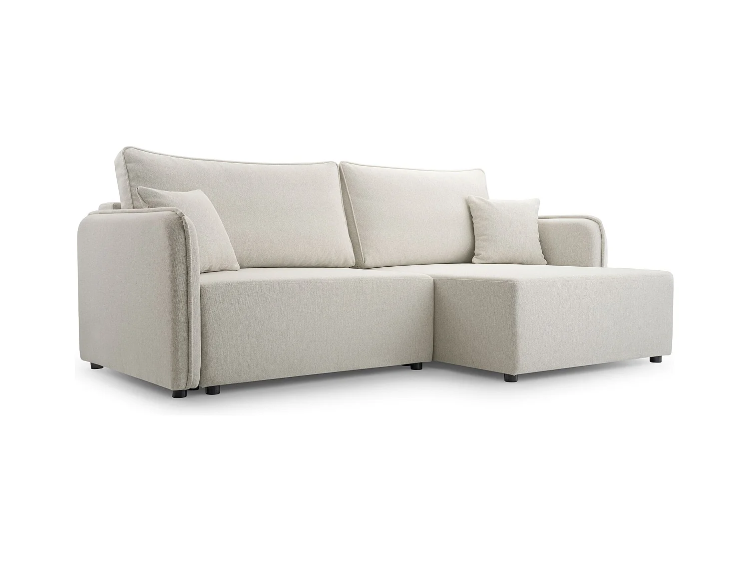 Canapé d'angle convertible – crème – côté droit – KASSIAN