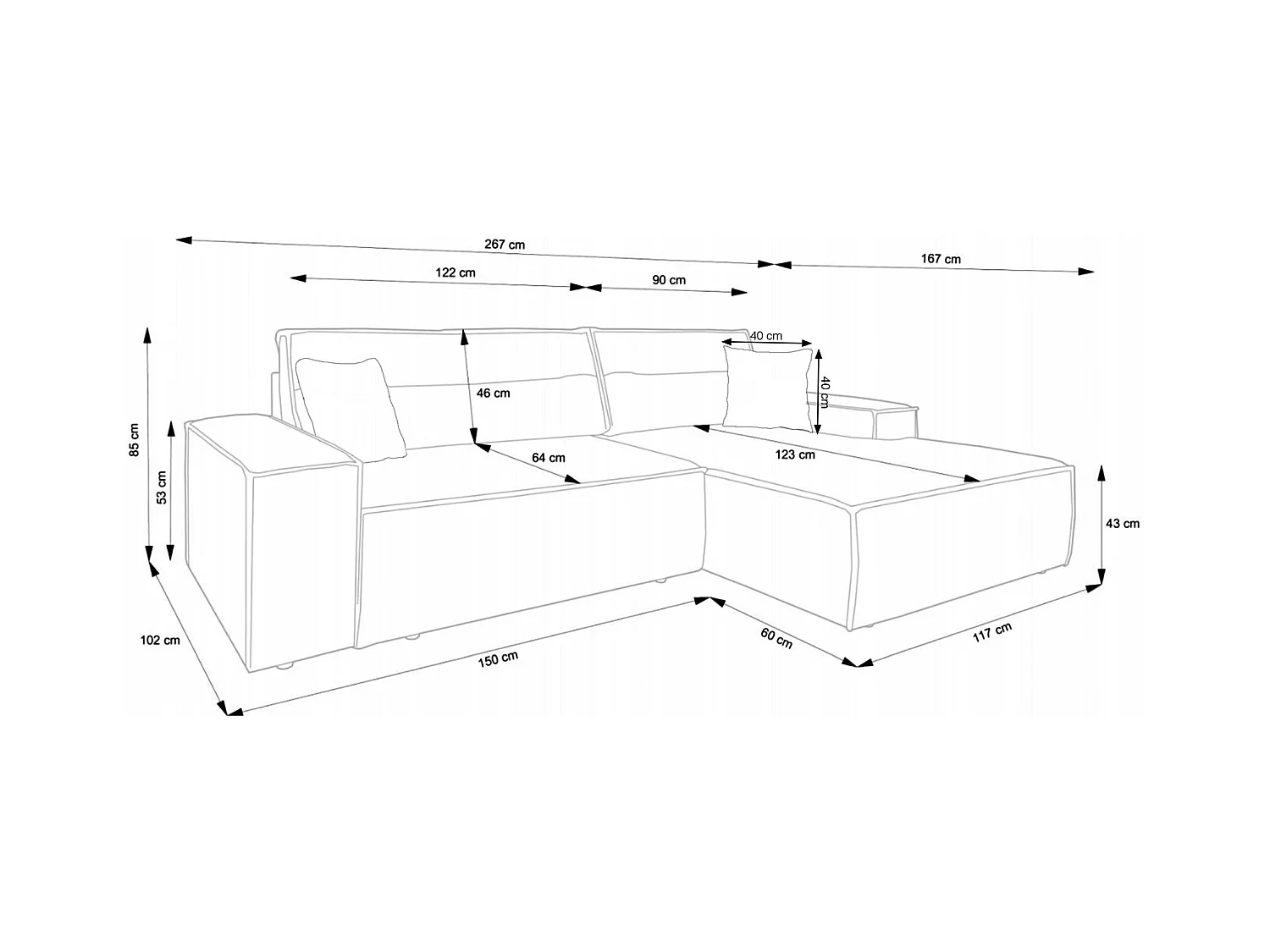 Canapé d'angle en forme de L avec fonction de couchage -en velours côtelé - vert - côté gauche - FARESE NEW