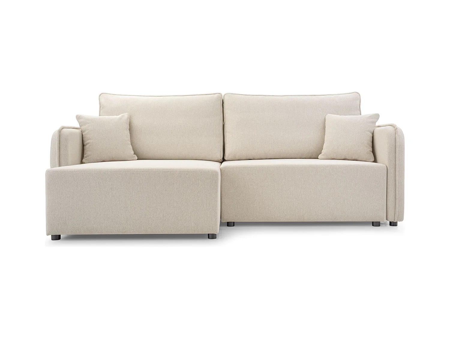 Canapé d'angle convertible – beige clair – côté gauche – KASSIAN