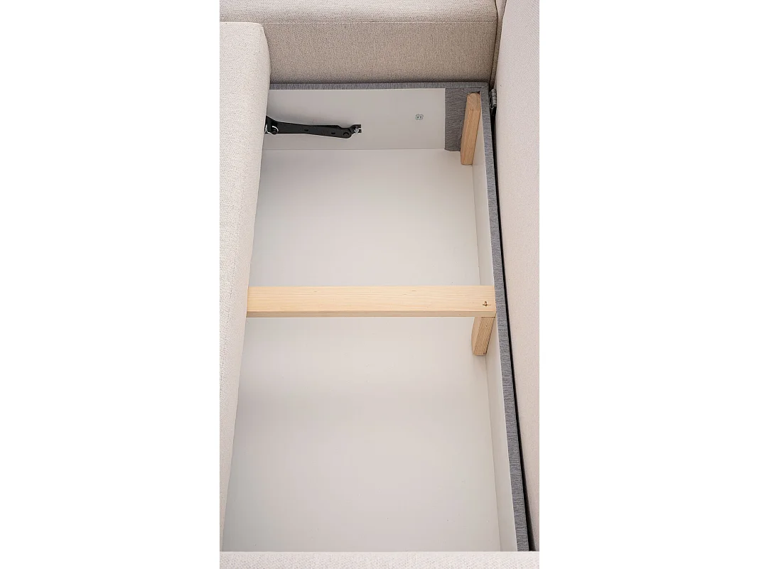 Canapé d'angle convertible – beige clair – côté gauche – KASSIAN