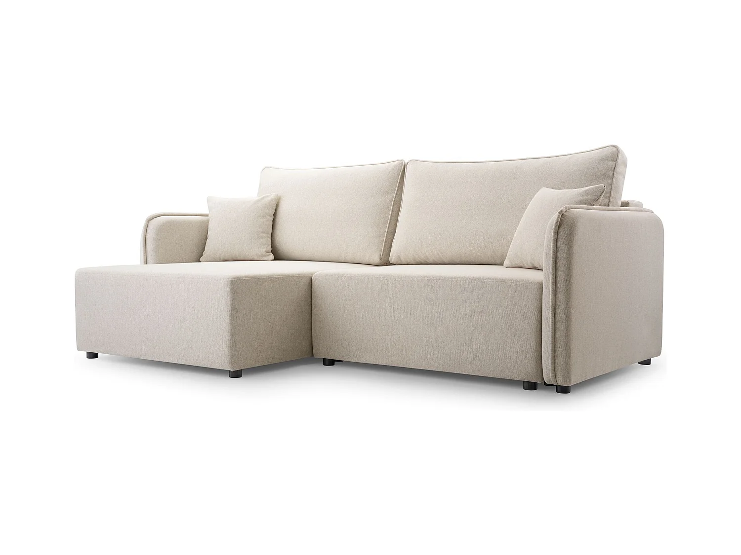 Canapé d'angle convertible – beige clair – côté gauche – KASSIAN