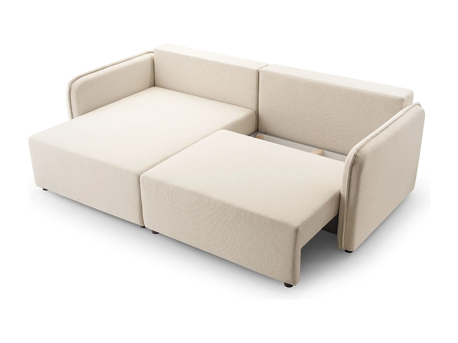 Canapé d'angle convertible – beige clair – côté gauche – KASSIAN