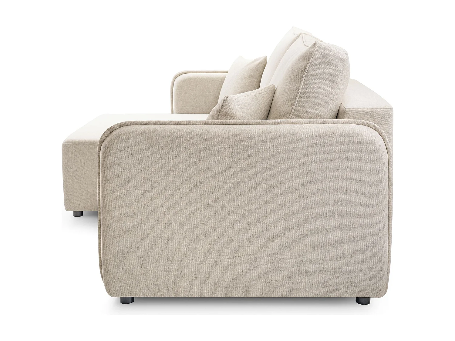 Canapé d'angle convertible – beige clair – côté gauche – KASSIAN