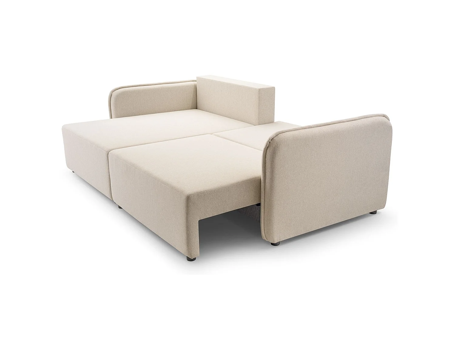 Canapé d'angle convertible 3 places en tissu beige KASSIAN