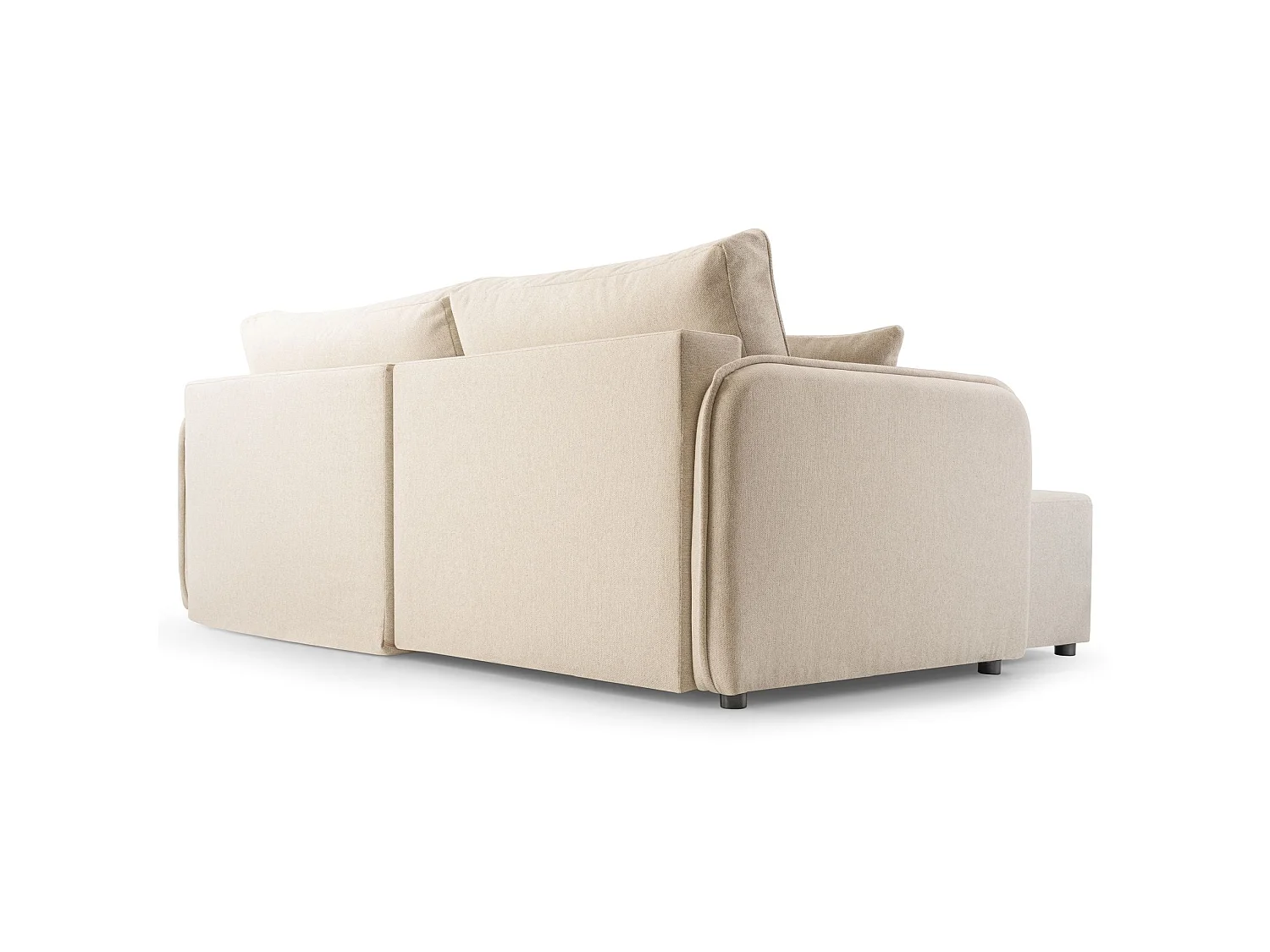 Canapé d'angle convertible 3 places en tissu beige KASSIAN